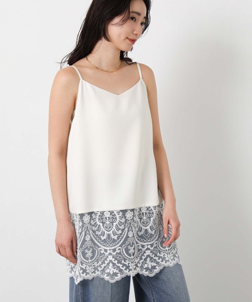 Gready Brilliant（グレディブリリアン）の「ＬＵコードレースキャミ（キャミソール・レディース・ブラック/アイボリー・38）」の10枚目の写真