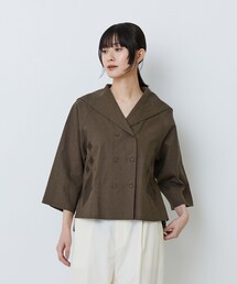 LOISIR | コットンリネンクロス刺繍入りセーラーカラーブラウス(シャツ/ブラウス)