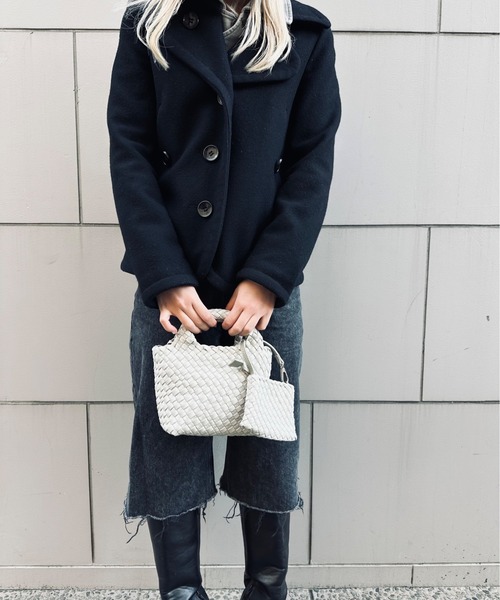 IO(イオ)(イオ)の「HERB/Intrecciato 2way small Tote Bag with Pouch/ポーチ付き2ウェイスモールトートバッグ(トートバッグ・レディース・ブラウン/グレー/アイボリー/ブラック・FREE)」の1枚目の写真