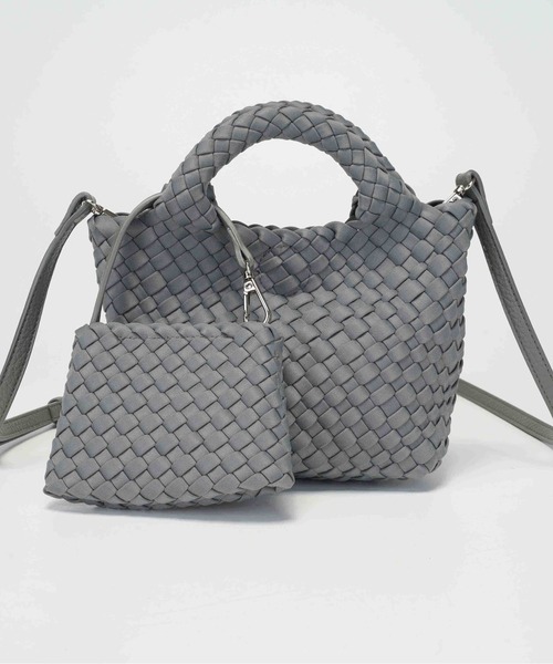 IO(イオ)(イオ)の「HERB/Intrecciato 2way small Tote Bag with Pouch/ポーチ付き2ウェイスモールトートバッグ(トートバッグ・レディース・ブラウン/グレー/アイボリー/ブラック・FREE)」の11枚目の写真