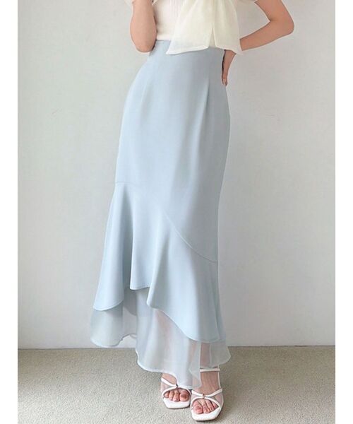 RESEXXY（リゼクシー）の「シアードッキングマーメイドスカート（スカート・レディース・ミント/ブルー/ピンク/ブラック/アイボリー・FREE）」の4枚目の写真