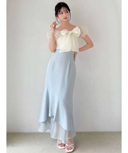 RESEXXY（リゼクシー）の「シアードッキングマーメイドスカート（スカート・レディース・ミント/ブルー/ピンク/ブラック/アイボリー・FREE）」の6枚目の写真