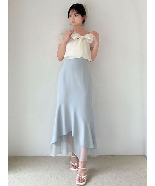 RESEXXY（リゼクシー）の「シアードッキングマーメイドスカート（スカート・レディース・ミント/ブルー/ピンク/ブラック/アイボリー・FREE）」の8枚目の写真