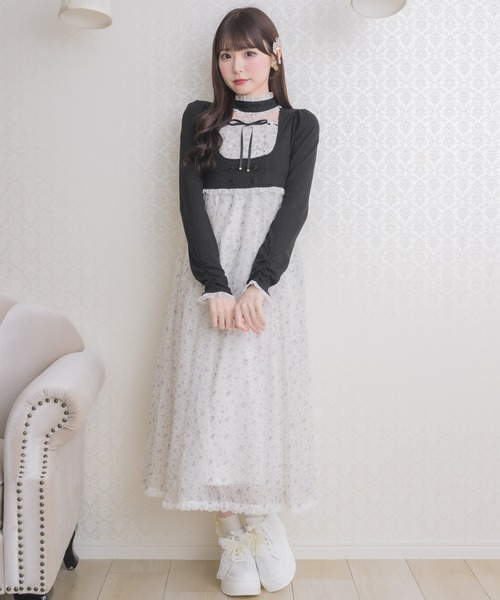 couture BY ROJITA(クチュールバイロジータ)の「チョーカードッキングフレアワンピース(ワンピース・レディース・グレー/ブラック/ホワイト・FREE)」の14枚目の写真
