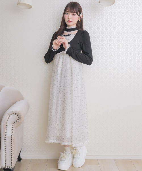couture BY ROJITA(クチュールバイロジータ)の「チョーカードッキングフレアワンピース(ワンピース・レディース・グレー/ブラック/ホワイト・FREE)」の15枚目の写真