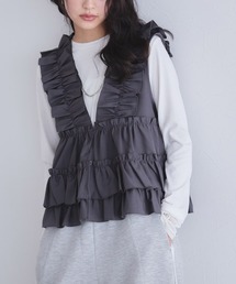 ECLAM（クラム）の「[ECLAM]フリルギャザーベスト（ベスト）」