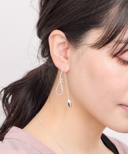 セール】ニュアンスラインアシンメトリーピアス（ピアス（両耳用