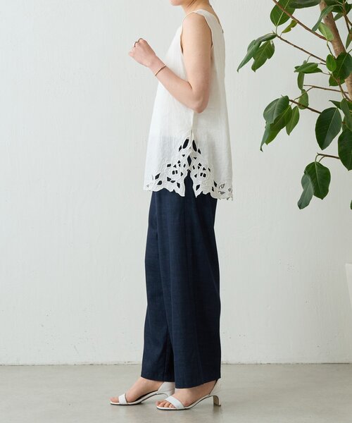 BEARDSLEY(ビアズリー)の「カットワークタンク(シャツ/ブラウス・レディース・ブラック/ホワイト・FREE)」の10枚目の写真