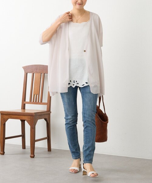 BEARDSLEY(ビアズリー)の「カットワークタンク(シャツ/ブラウス・レディース・ブラック/ホワイト・FREE)」の17枚目の写真