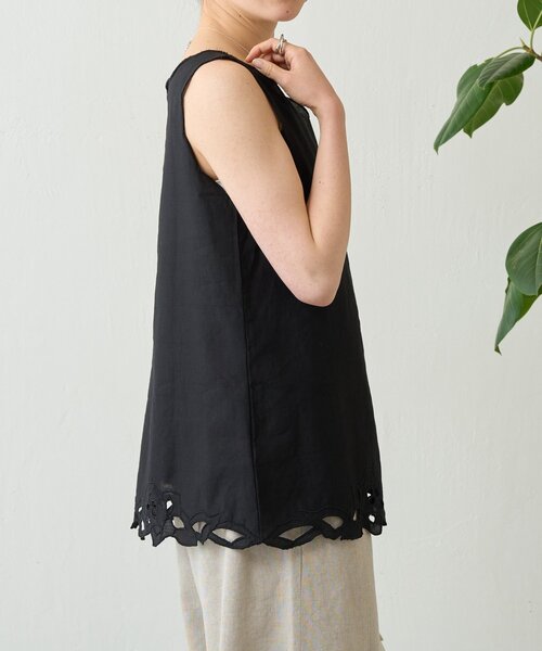 BEARDSLEY(ビアズリー)の「カットワークタンク(シャツ/ブラウス・レディース・ブラック/ホワイト・FREE)」の21枚目の写真