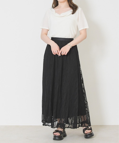 MISCH MASCH(ミッシュマッシュ)の「2026春夏新作 フラワーレースロングスカート(スカート・レディース・ホワイト/ブラック・フリ-)」の7枚目の写真