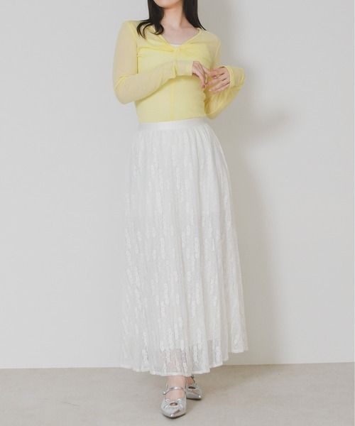 MISCH MASCH(ミッシュマッシュ)の「2026春夏新作 フラワーレースロングスカート(スカート・レディース・ホワイト/ブラック・フリ-)」の10枚目の写真