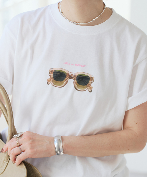 Spick & Span（スピックアンドスパン）の「ANGE IN DISGUISE/アンジ イン ディスガイズ ROSE et MOUSSE TEE（Tシャツ/カットソー・レディース・ブラック系その他/ホワイト・MEDIUM）」の7枚目の写真