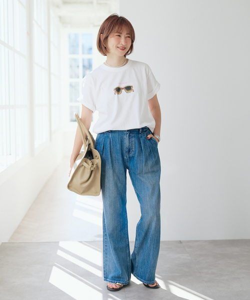 Spick & Span（スピックアンドスパン）の「ANGE IN DISGUISE/アンジ イン ディスガイズ ROSE et MOUSSE TEE（Tシャツ/カットソー・レディース・ブラック系その他/ホワイト・MEDIUM）」の8枚目の写真