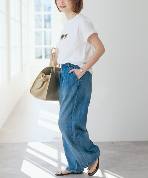 Spick & Span（スピックアンドスパン）の「ANGE IN DISGUISE/アンジ イン ディスガイズ ROSE et MOUSSE TEE（Tシャツ/カットソー・レディース・ブラック系その他/ホワイト・MEDIUM）」の9枚目の写真