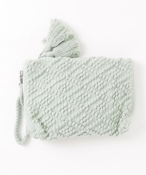MAISON mou(メゾンムー)の「【Swaraj/スワラージ】バブルジャガードクラッチバッグ(手織生地)(クラッチバッグ・レディース・オフホワイト/グレー系その他/ブラック・FREE)」の3枚目の写真