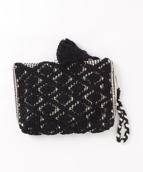 MAISON mou(メゾンムー)の「【Swaraj/スワラージ】バブルジャガードクラッチバッグ(手織生地)(クラッチバッグ・レディース・オフホワイト/グレー系その他/ブラック・FREE)」の4枚目の写真