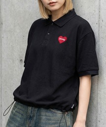THRASHER（スラッシャー）の「【70】【THRASHER スラッシャー】別注ハートロゴ ドローコード付  ポロシャツ 襟ライン【Sサイズ~Lサイズ】（ポロシャツ）」