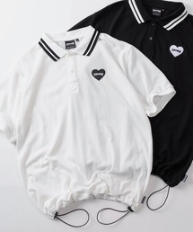 THRASHER（スラッシャー）の「【70】【THRASHER スラッシャー】別注ハートロゴ ドローコード付  ポロシャツ 襟ライン【Sサイズ~Lサイズ】（ポロシャツ）」
