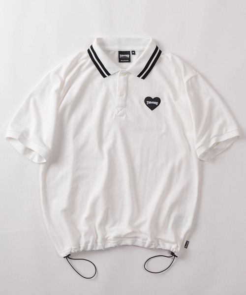 THRASHER（スラッシャー）の「【70】【THRASHER/スラッシャー】ハートロゴ ドローコード付  ポロシャツ/襟ライン【Sサイズ～Lサイズ】（ポロシャツ・レディース・ホワイト系その他/ブラック系その他/ブラック/ホワイト・S/M/L）」の17枚目の写真