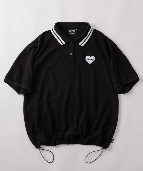 THRASHER（スラッシャー）の「【70】【THRASHER/スラッシャー】ハートロゴ ドローコード付  ポロシャツ/襟ライン【Sサイズ～Lサイズ】（ポロシャツ・レディース・ホワイト系その他/ブラック系その他/ブラック/ホワイト・S/M/L）」の19枚目の写真