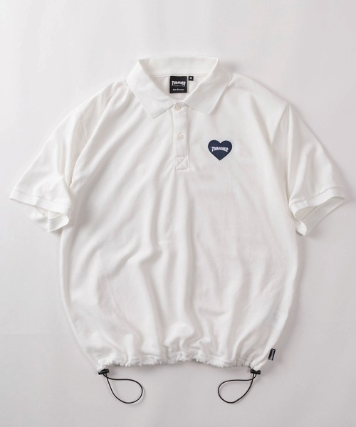 THRASHER（スラッシャー）の「【70】【THRASHER/スラッシャー】ハートロゴ ドローコード付  ポロシャツ/襟ライン【Sサイズ～Lサイズ】（ポロシャツ・レディース・ホワイト系その他/ブラック系その他/ブラック/ホワイト・S/M/L）」の18枚目の写真