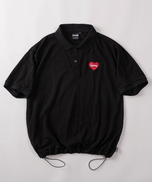 THRASHER（スラッシャー）の「【70】【THRASHER/スラッシャー】ハートロゴ ドローコード付  ポロシャツ/襟ライン【Sサイズ～Lサイズ】（ポロシャツ・レディース・ホワイト系その他/ブラック系その他/ブラック/ホワイト・S/M/L）」の20枚目の写真