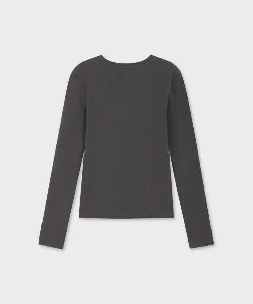 MUSINSA STANDARD WOMAN（ムシンサスタンダードウーマン）の「ウィメンズシアースリム長袖Tシャツ[ダークグレー]（Tシャツ/カットソー・レディース・その他・X-SMALL/SMALL/MEDIUM/LARGE）」の5枚目の写真