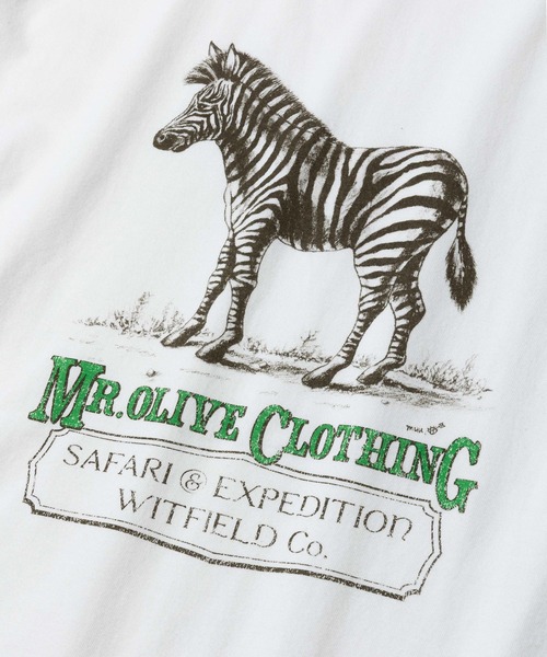 MR.OLIVE(ミスターオリーブ)の「SAFARI & EXPEDUTION/ ZEBRA T-SHIRT / M262102(Tシャツ/カットソー・メンズ・オフホワイト・MEDIUM/LARGE)」の7枚目の写真