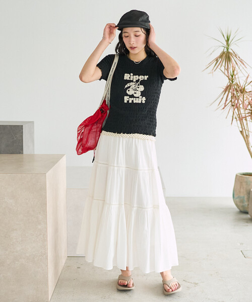 FREAK'S STORE（フリークスストア）の「FRUIT OF THE LOOM × FREAK'S STORE/フルーツオブザルーム 別注 ドット フライスタンクトップ（タンクトップ・レディース・オフホワイト/サックスブルー/チャコール・ﾌﾘ-）」の18枚目の写真