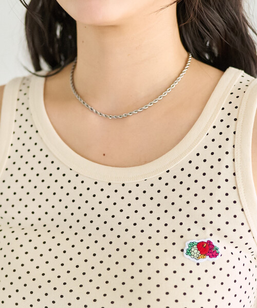 FREAK'S STORE(フリークスストア)の「FRUIT OF THE LOOM × FREAK'S STORE/フルーツオブザルーム 別注 ドット フライスタンクトップ(タンクトップ・レディース・オフホワイト/サックスブルー/チャコール・フリ-)」の11枚目の写真