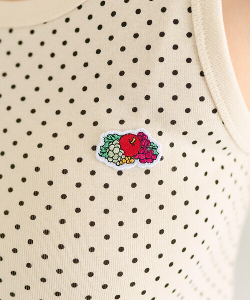 FREAK'S STORE(フリークスストア)の「FRUIT OF THE LOOM × FREAK'S STORE/フルーツオブザルーム 別注 ドット フライスタンクトップ(タンクトップ・レディース・オフホワイト/サックスブルー/チャコール・フリ-)」の12枚目の写真