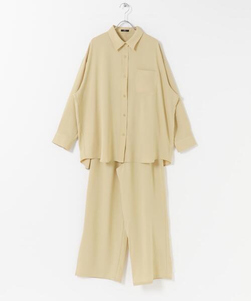 ITEMS URBANRESEARCH（アイテムズ アーバンリサーチ）の「長袖シャツ×イージーパンツ（セットアップ・レディース・スミクロ/ベージュ・FREE）」の9枚目の写真