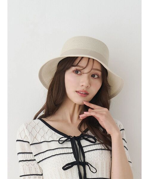 MERCURYDUO(マーキュリーデュオ)の「ウォッシャブルブレードツバ広カンカン帽(ハット・レディース・アイボリー・FREE)」の1枚目の写真