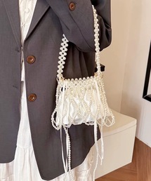 CELENA BEATS（セレナビーツ）の「パールネット　ギャザーミニバッグ（ハンドバッグ）」