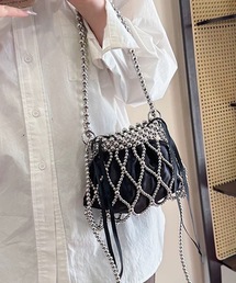 CELENA BEATS（セレナビーツ）の「パールネット　ギャザーミニバッグ（ハンドバッグ）」