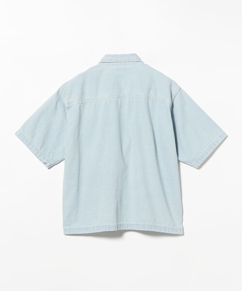 BEAMS(ビームス)の「ショート デニム シャツ【ワイドショートフィット】(シャツ/ブラウス・メンズ・インディゴブルー/サックスブルー・S/M/XL/L)」の5枚目の写真