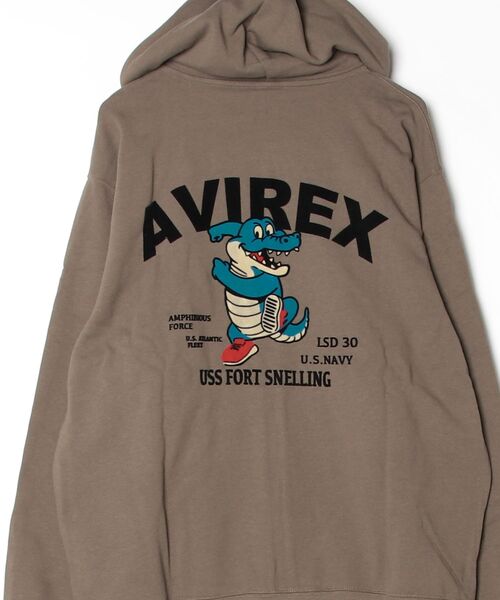 AVIREX(アヴィレックス)の「《WEB&DEPOT限定》USS FORT SNELLING ZIPUP HOODIE / フォートスネリング ジップアップ フーディー / AVIREX / アヴィレックス(パーカー・メンズ・ブラック/オリーブ/ホワイト/ピンク・MEDIUM/X-LARGE/XX-LARGE/LARGE)」の7枚目の写真