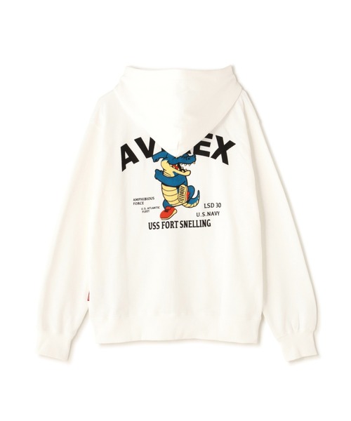 AVIREX(アヴィレックス)の「《WEB&DEPOT限定》USS FORT SNELLING ZIPUP HOODIE / フォートスネリング ジップアップ フーディー / AVIREX / アヴィレックス(パーカー・メンズ・ブラック/オリーブ/ホワイト/ピンク・MEDIUM/X-LARGE/XX-LARGE/LARGE)」の13枚目の写真