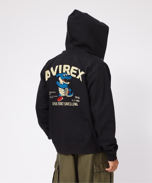 AVIREX(アヴィレックス)の「《WEB&DEPOT限定》USS FORT SNELLING ZIPUP HOODIE / フォートスネリング ジップアップ フーディー / AVIREX / アヴィレックス(パーカー・メンズ・ブラック/オリーブ/ホワイト/ピンク・MEDIUM/X-LARGE/XX-LARGE/LARGE)」の16枚目の写真