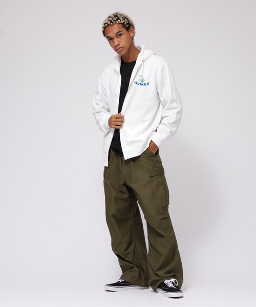 AVIREX(アヴィレックス)の「《WEB&DEPOT限定》USS FORT SNELLING ZIPUP HOODIE / フォートスネリング ジップアップ フーディー / AVIREX / アヴィレックス(パーカー・メンズ・ブラック/オリーブ/ホワイト/ピンク・MEDIUM/X-LARGE/XX-LARGE/LARGE)」の10枚目の写真