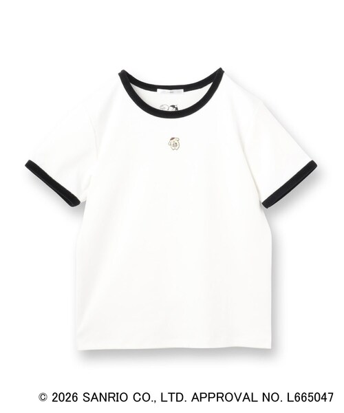 index(インデックス)の「【ポムポムプリン】リンガーベロアTシャツ【洗濯機OK】(Tシャツ/カットソー・レディース・ライトイエロー系/オフホワイト/ブラック・40/38)」の1枚目の写真