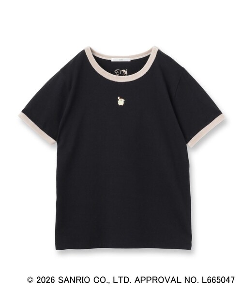 index(インデックス)の「【ポムポムプリン】リンガーベロアTシャツ【洗濯機OK】(Tシャツ/カットソー・レディース・ライトイエロー系/オフホワイト/ブラック・40/38)」の2枚目の写真
