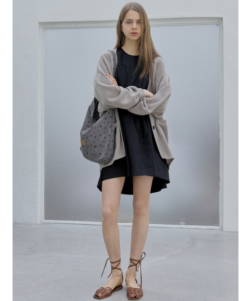 AVANT-G(アバン)の「Heart Pattern Eco Bag - GREY(エコバッグ/サブバッグ・レディース・ネイビー/グレー・FREE)」の4枚目の写真