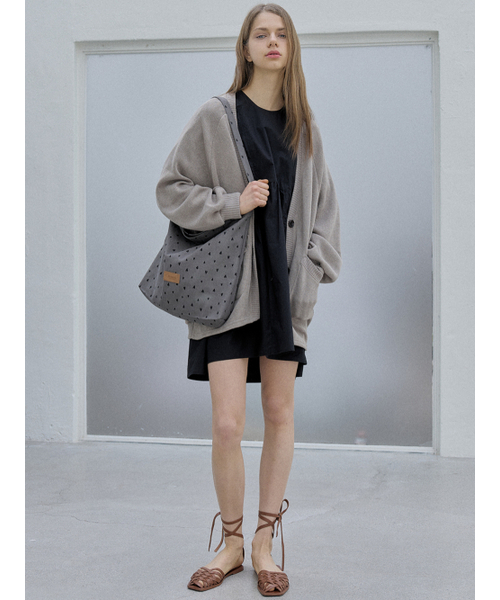 AVANT-G(アバン)の「Heart Pattern Eco Bag - GREY(エコバッグ/サブバッグ・レディース・ネイビー/グレー・FREE)」の5枚目の写真