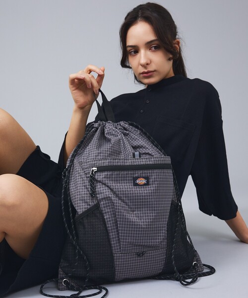 Dickies（ディッキーズ）の「【DICKIES/ディッキーズ】ATHLETIC KNAP GRID / アスレティック ナップサック グリッド / リュック / ユニセックス（バックパック/リュック・メンズ・ホワイト/グレー/ブラック/カーキ・フリー）」の3枚目の写真