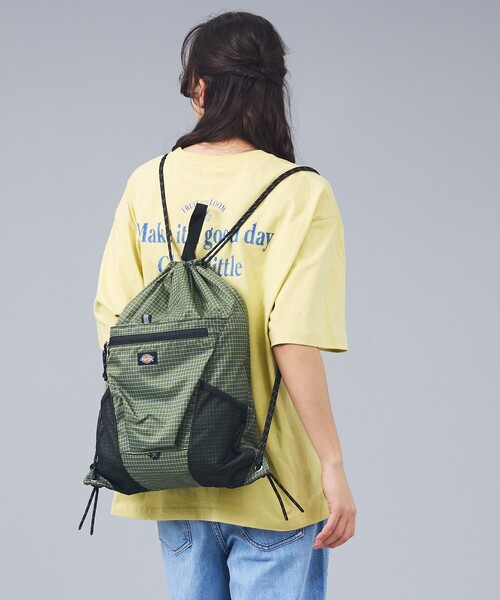 Dickies（ディッキーズ）の「【DICKIES/ディッキーズ】ATHLETIC KNAP GRID / アスレティック ナップサック グリッド / リュック / ユニセックス（バックパック/リュック・メンズ・ホワイト/グレー/ブラック/カーキ・フリー）」の4枚目の写真