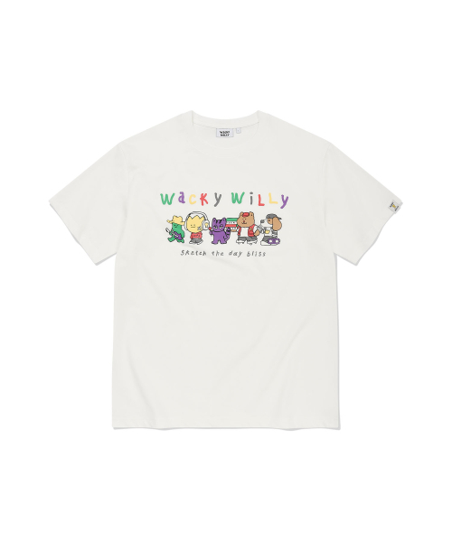 Wacky WiLLy(ワッキーウィリー)の「キキフレンズグラフィック半袖Tシャツホワイト(Tシャツ/カットソー・レディース・その他・LARGE/MEDIUM/SMALL/X-LARGE)」の2枚目の写真