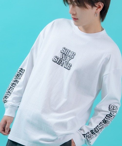 En serio TOKYO（エンソリオトーキョー）の「【SIDEWAYSTANCE】ステッカーアームロゴ長袖Tシャツ 70649（Tシャツ/カットソー・メンズ・ホワイト/オートミール/ブラック・MEDIUM/X-LARGE/SMALL/LARGE）」の2枚目の写真