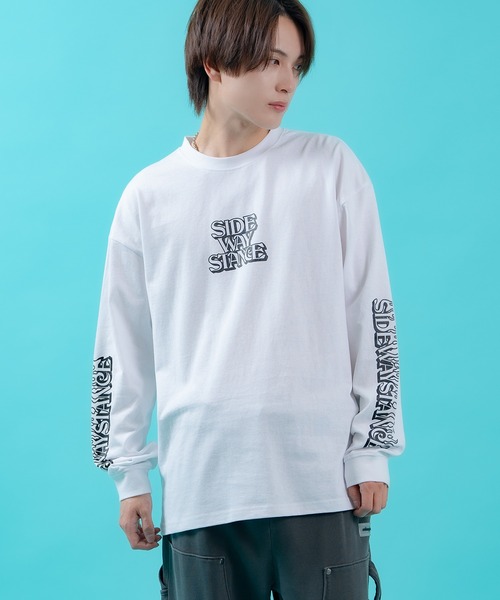En serio TOKYO（エンソリオトーキョー）の「【SIDEWAYSTANCE】ステッカーアームロゴ長袖Tシャツ 70649（Tシャツ/カットソー・メンズ・ホワイト/オートミール/ブラック・MEDIUM/X-LARGE/SMALL/LARGE）」の14枚目の写真